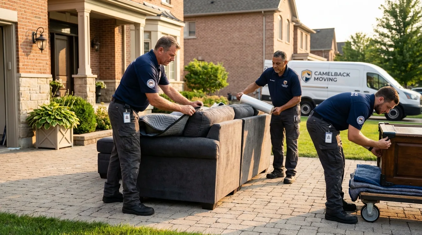 Large estate moving crew wrapping furniture in Charlotte Court House, VA