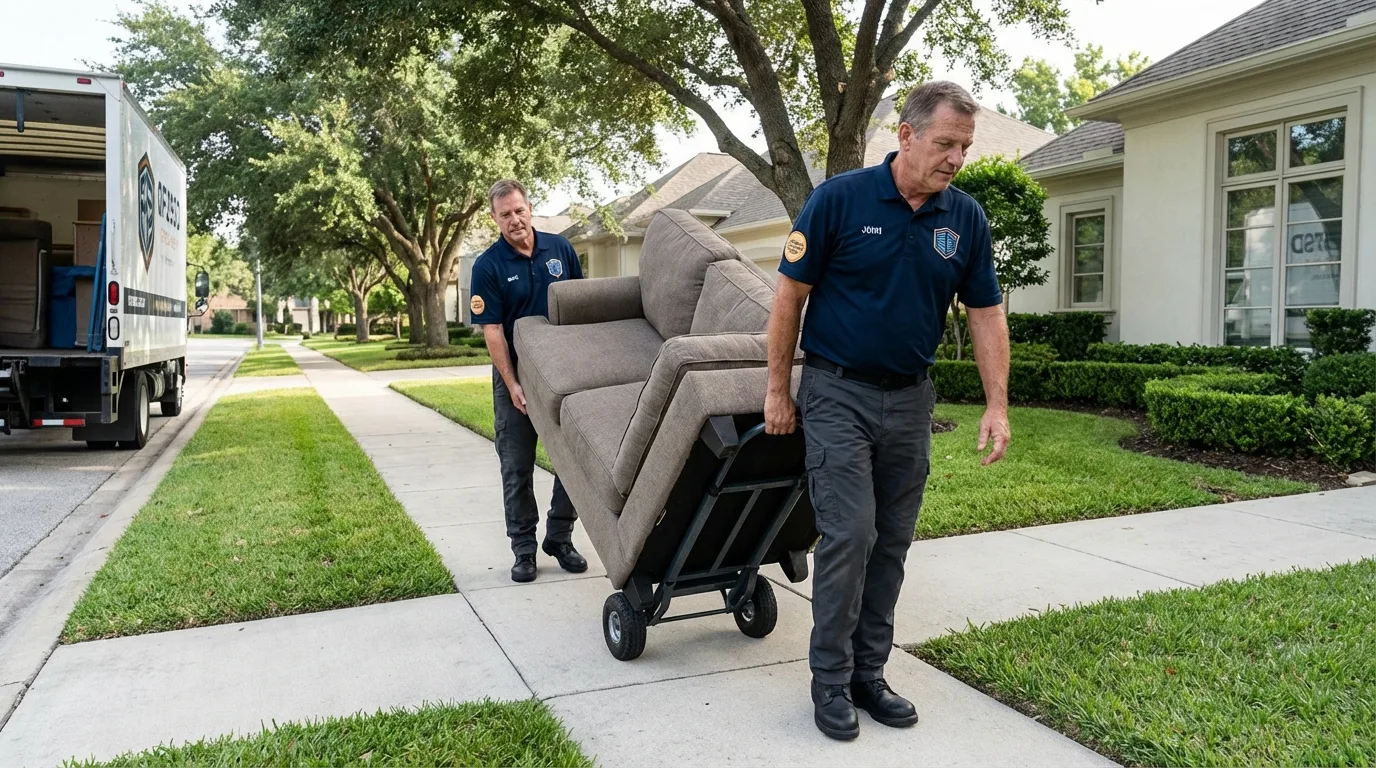 Local residential moving crew loading furniture in Charlotte Court House, VA